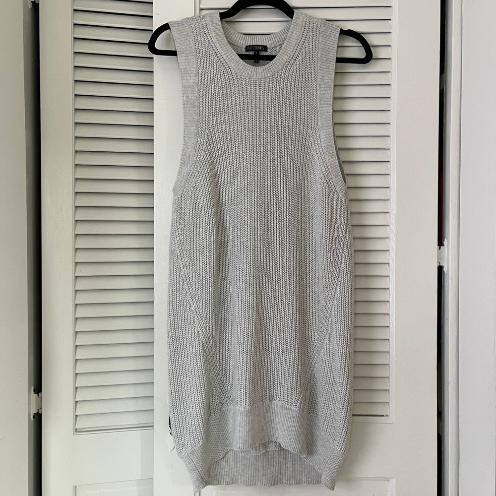 Intermix Cashmere Sleeveless‎ Knit Sweater Dress in Grey Sz S